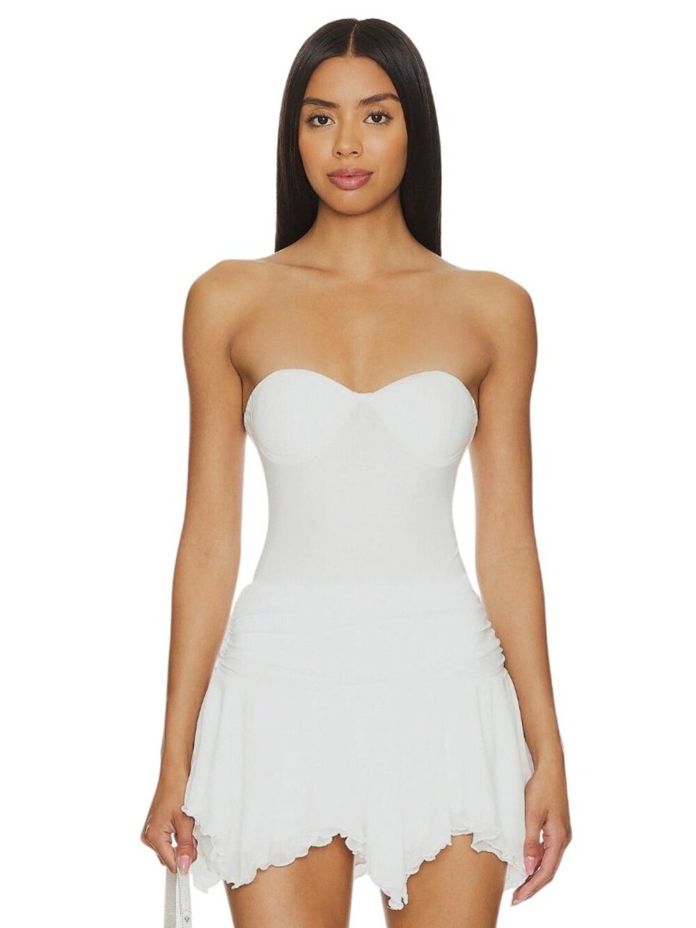 superdown Stef Bustier Bodysuit in White Large New Womens Strapless Padded Bust